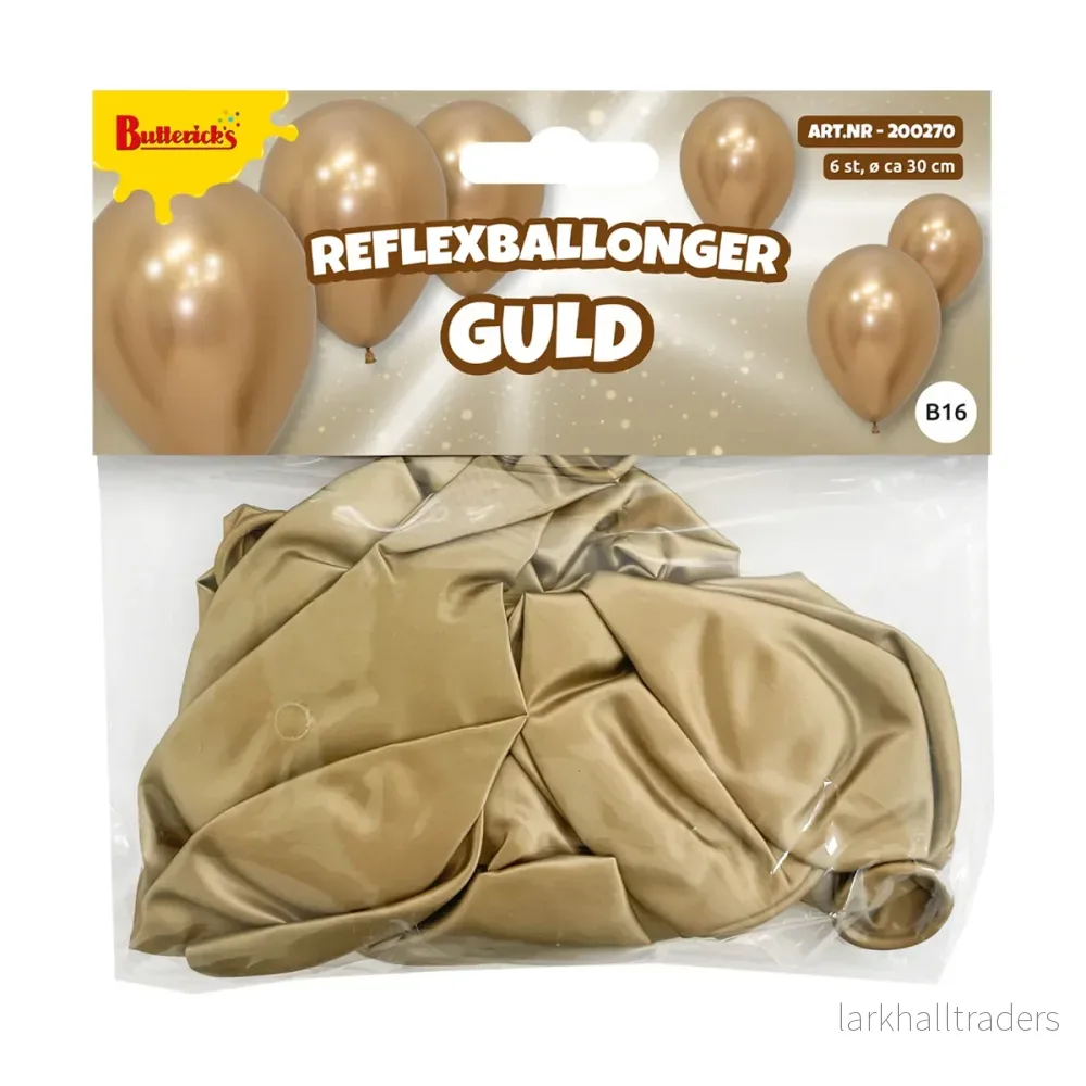 Ballonger, reflex guld 6 st - Bild 2