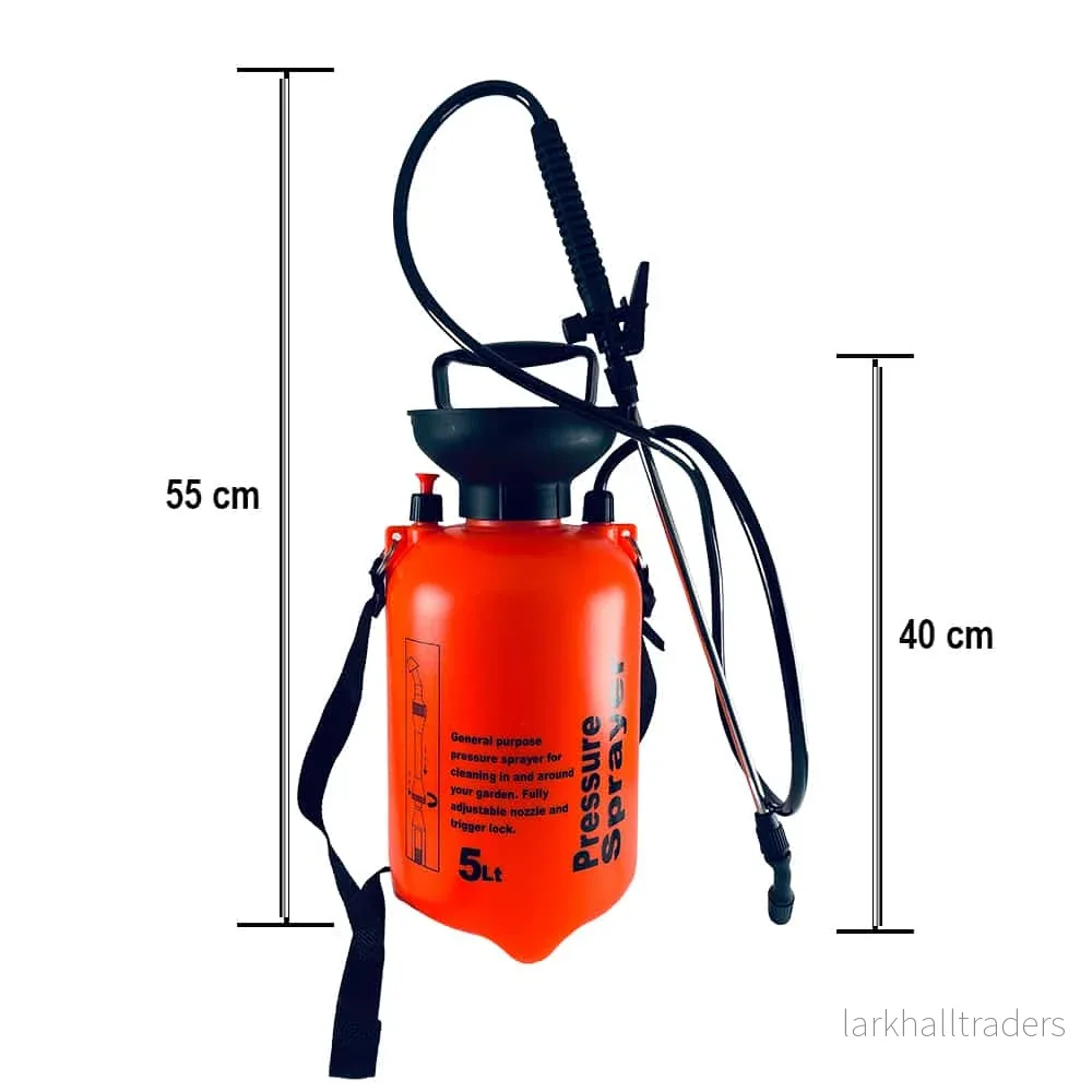 Tryckspruta 5 liter med pump - orange, vit och gul - - Bild 3