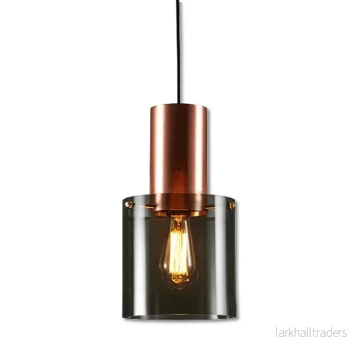 BottleLite – Modern Cylindrisk Hänglampa i Glas och Metall