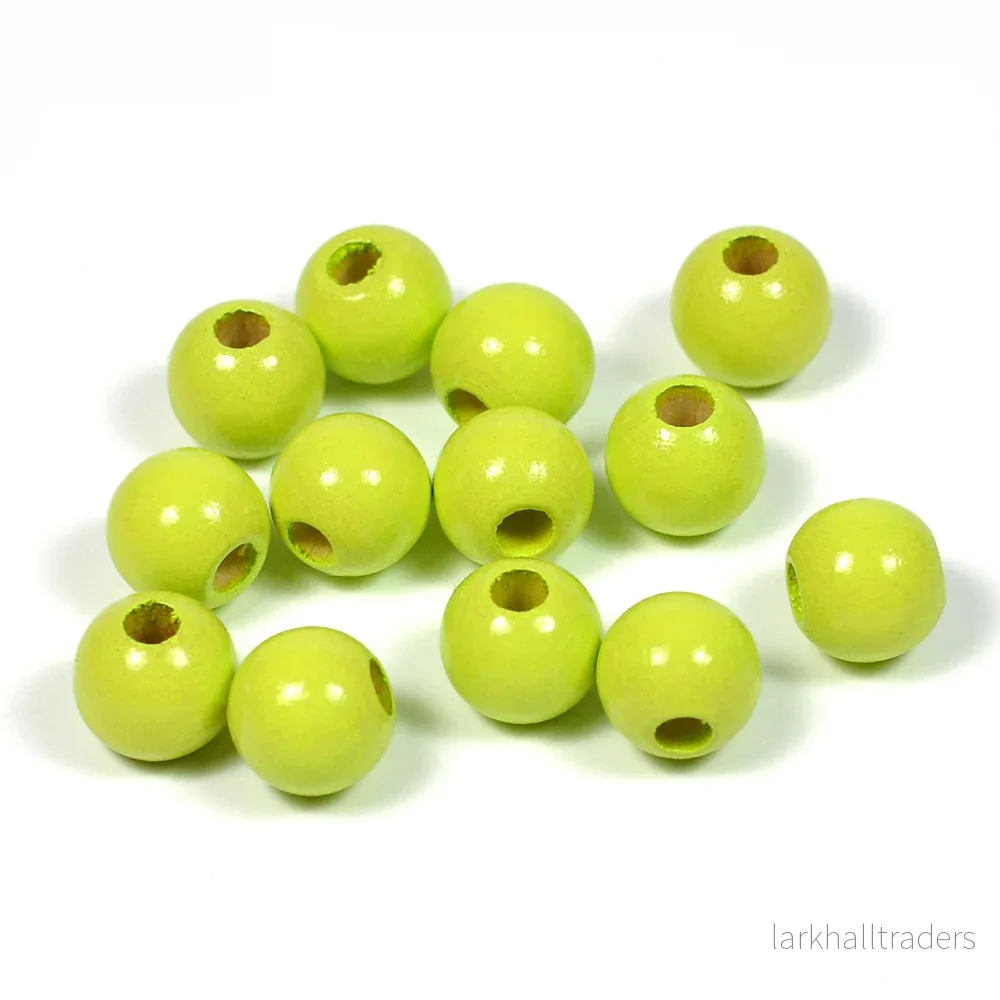 Träpärlor, 8mm, lime, 60st Träpärlor, 8mm, lime, 60st