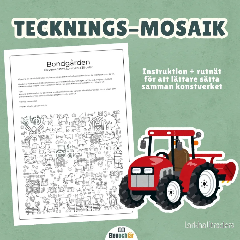 Tecknings-mosaik Bondgården! Ett gemensamt konstverk i 30 delar - Bild 2