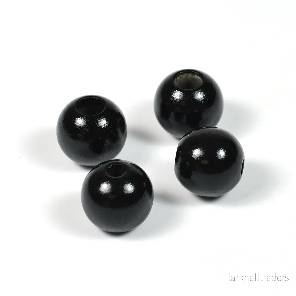 Säkerhetspärlor, 12mm, svart, 6st