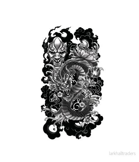 Tatuering, drake 14×30 cm Tatuering, drake 14×30 cm