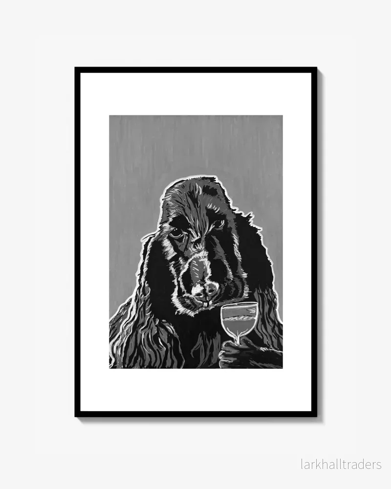 Cocker spaniel Poster svartvitt Cocker spaniel Poster svartvitt