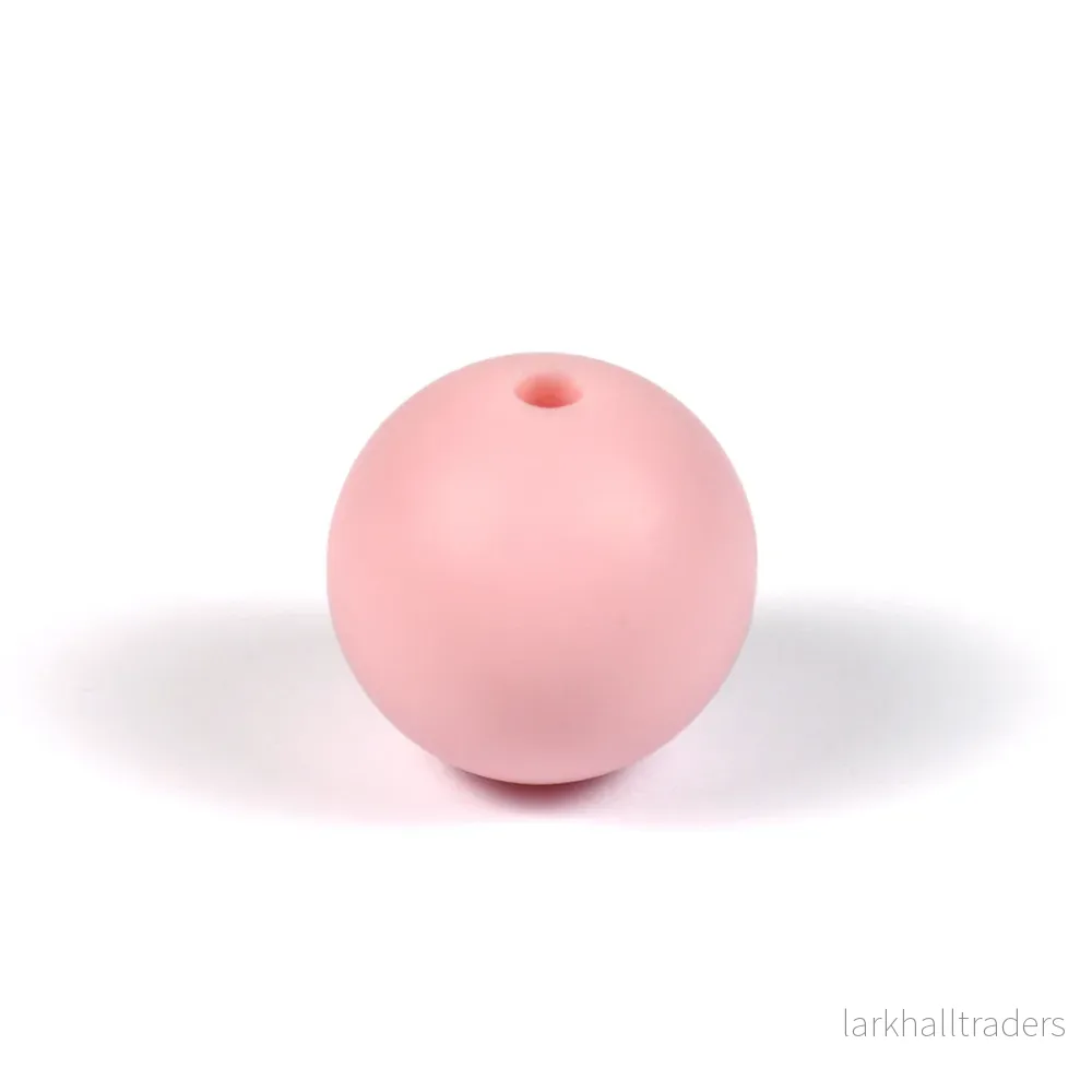 Silikonpärlor, puderrosa, 12mm