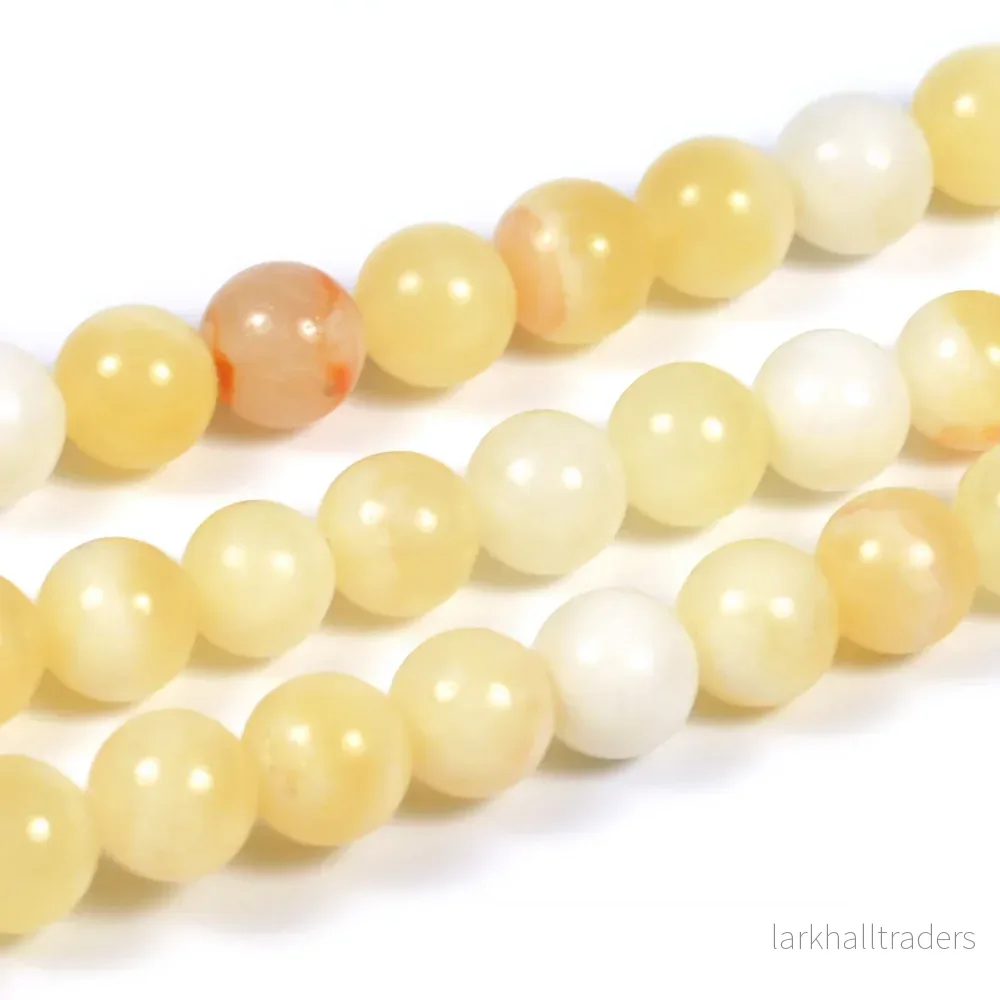 Jade pärlor, honey, 6mm