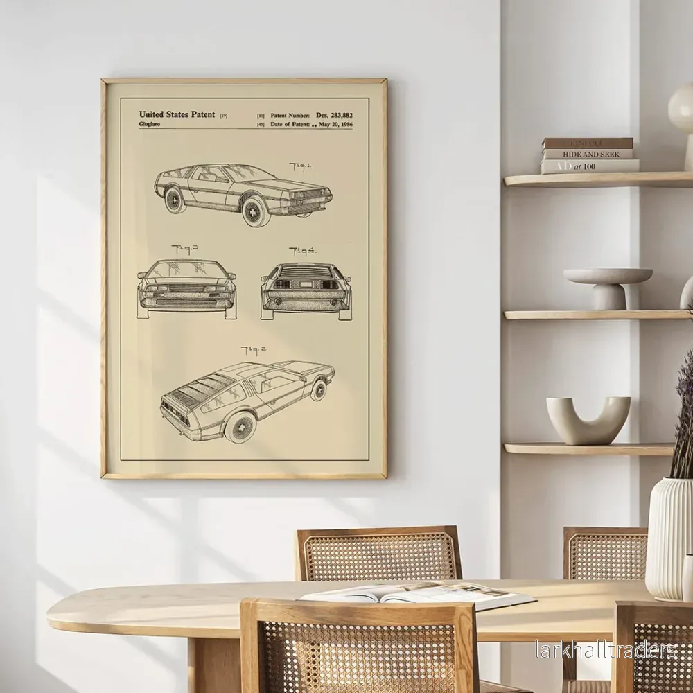 Delorean DMC-12 Patent Poster
