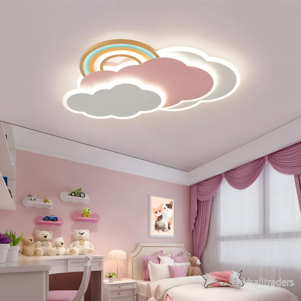 DreamGlow – Färgglad Moln & Regnbåge LED-Taklampa för Barnrum - Bild 2