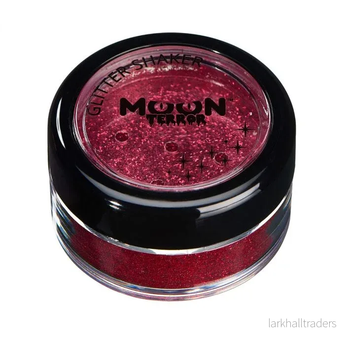 Moon terror glitter i burk, röd 3 g