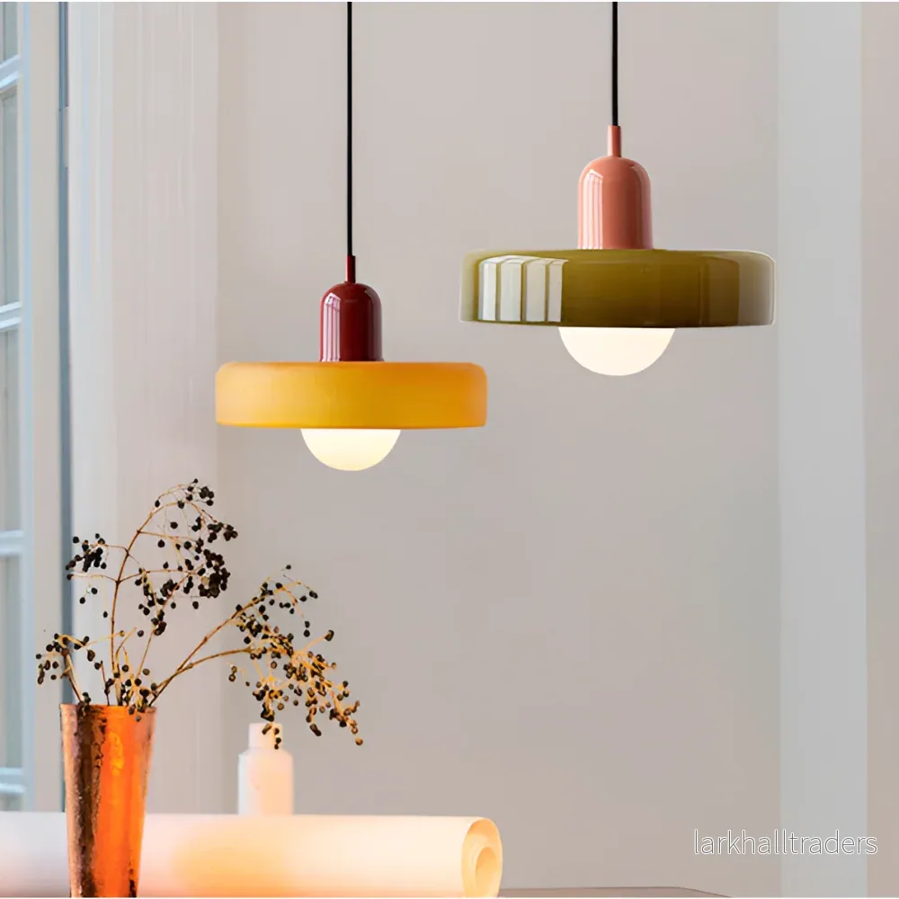 LustraGlow – Justerbar Färgglad Hängande Taklampa i Glas