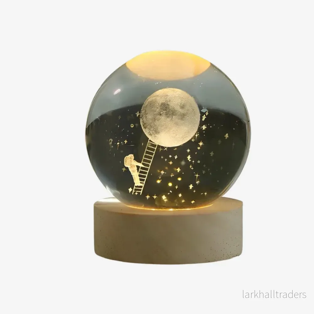 CosmoGlow - 3D Kristallampa med Rymdmotiv – Magisk Nattlampa för Stämningsfull Belysning - Bild 3