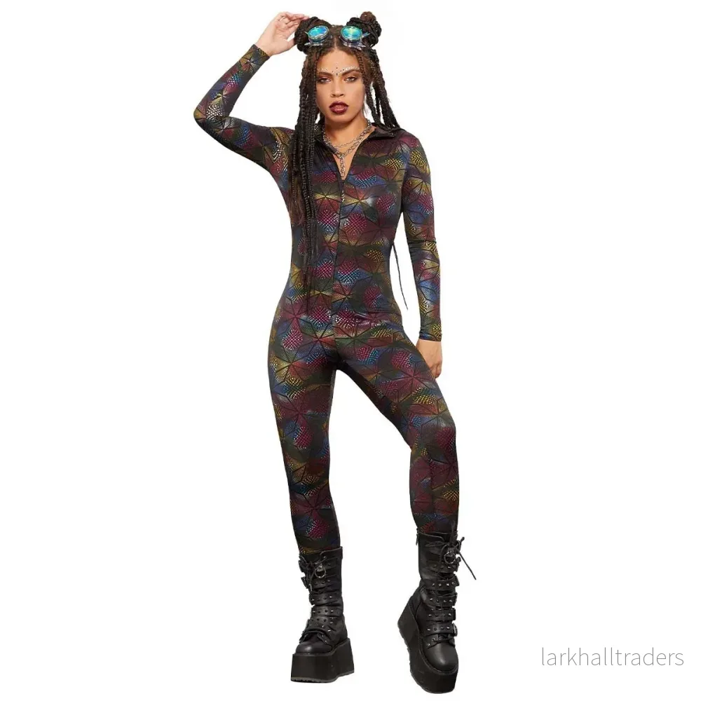 Jumpsuit, Fever Miss Whiplash Geometric Print Catsuit Jumpsuit, Fever Miss Whiplash Geometric Print Catsuit