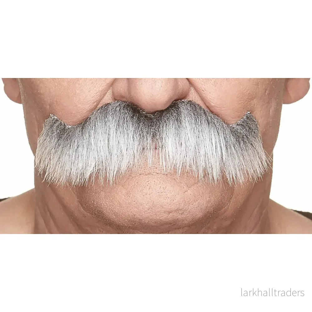 Mustasch, sheriff grå/vit