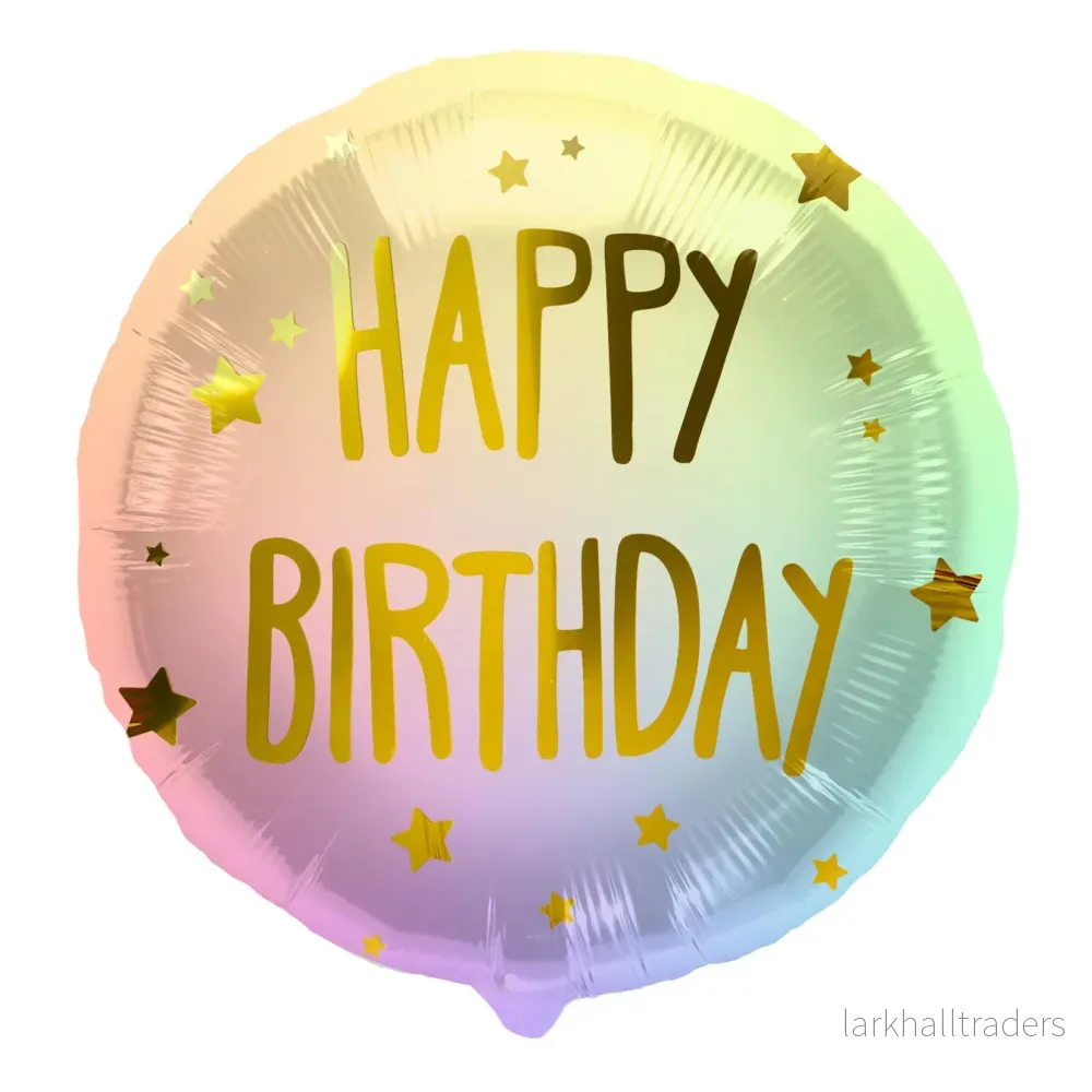 Folieballong, happy birthday ombre & stars 45 cm