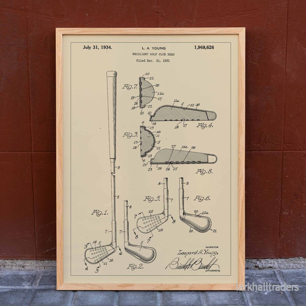 Patent för elastiskt golfklubbhuvud Poster