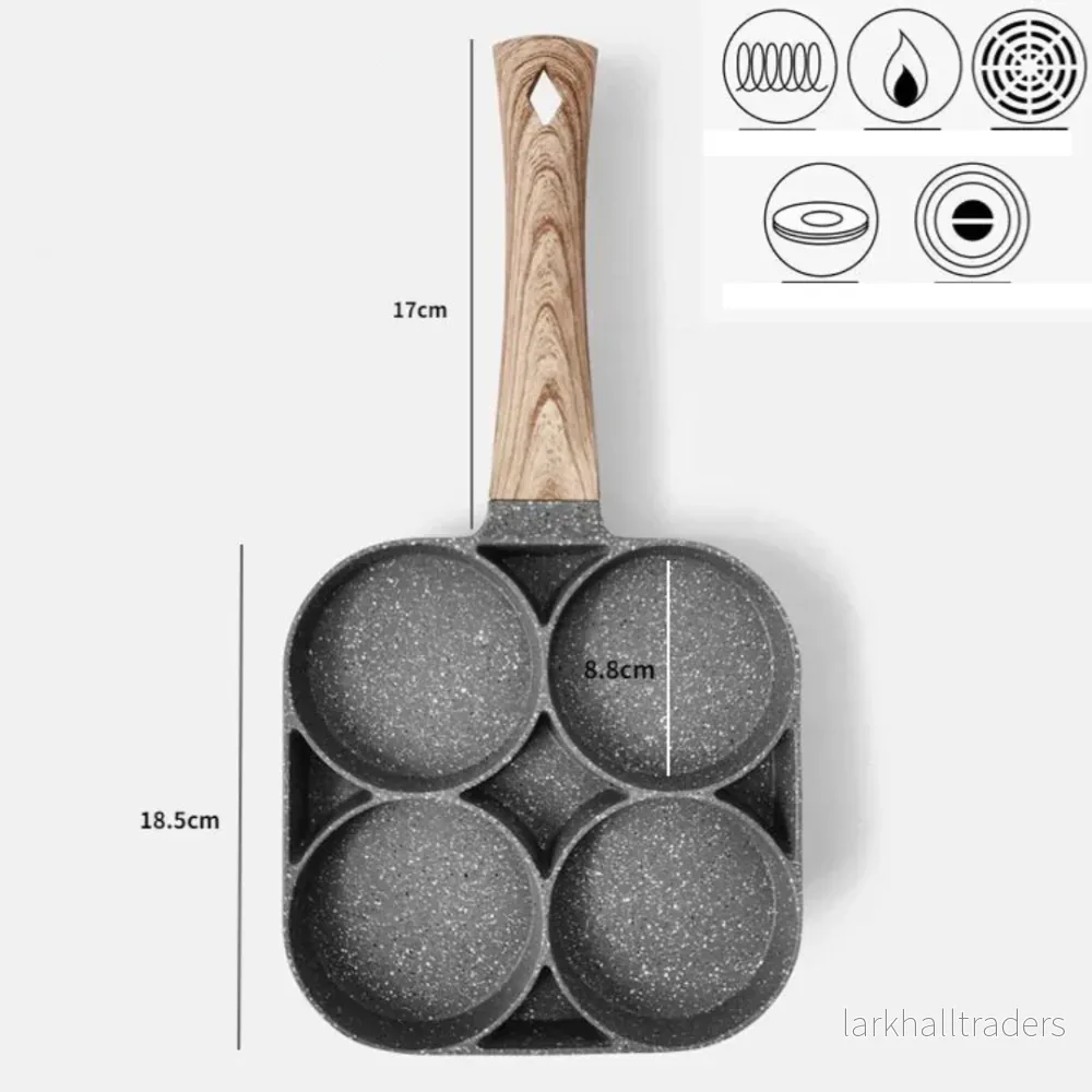 Fyrdelad stekpanna för omelett, ägg och pannkakor - Bild 3