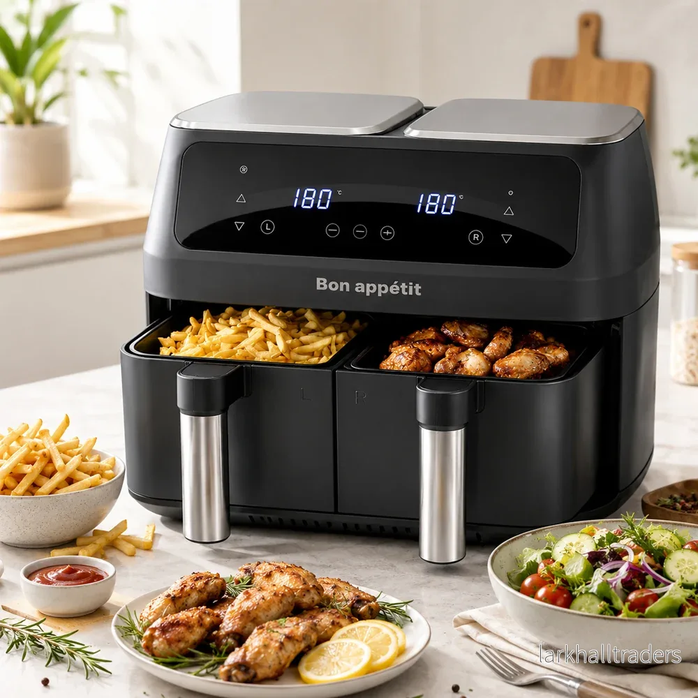 Airfryer 8,0 l – dubbel – 2 korgar och 2 400 watt Airfryer 8,0 l – dubbel – 2 korgar och 2 400 watt