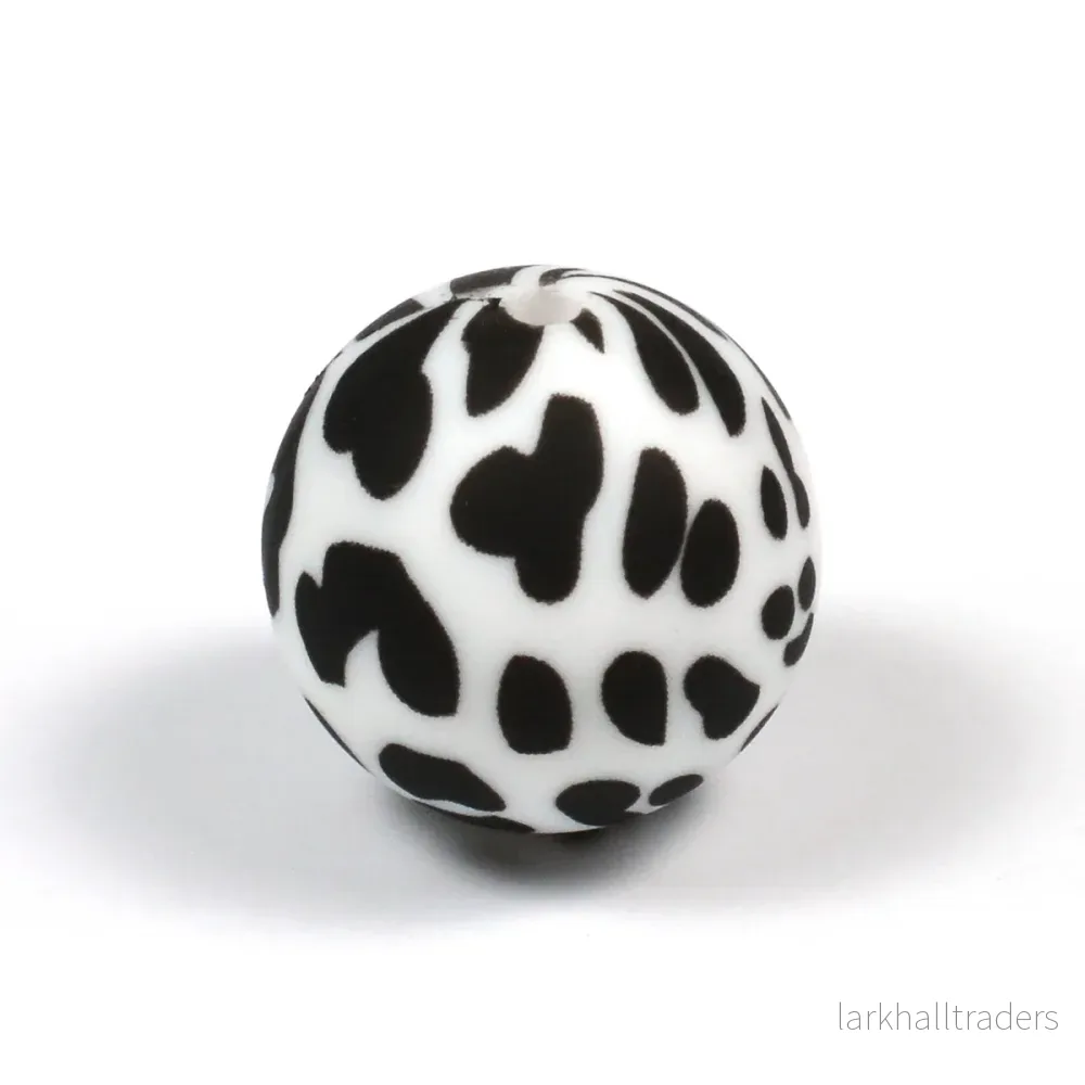 Silikonpärlor, dalmatiner, 19mm Silikonpärlor, dalmatiner, 19mm