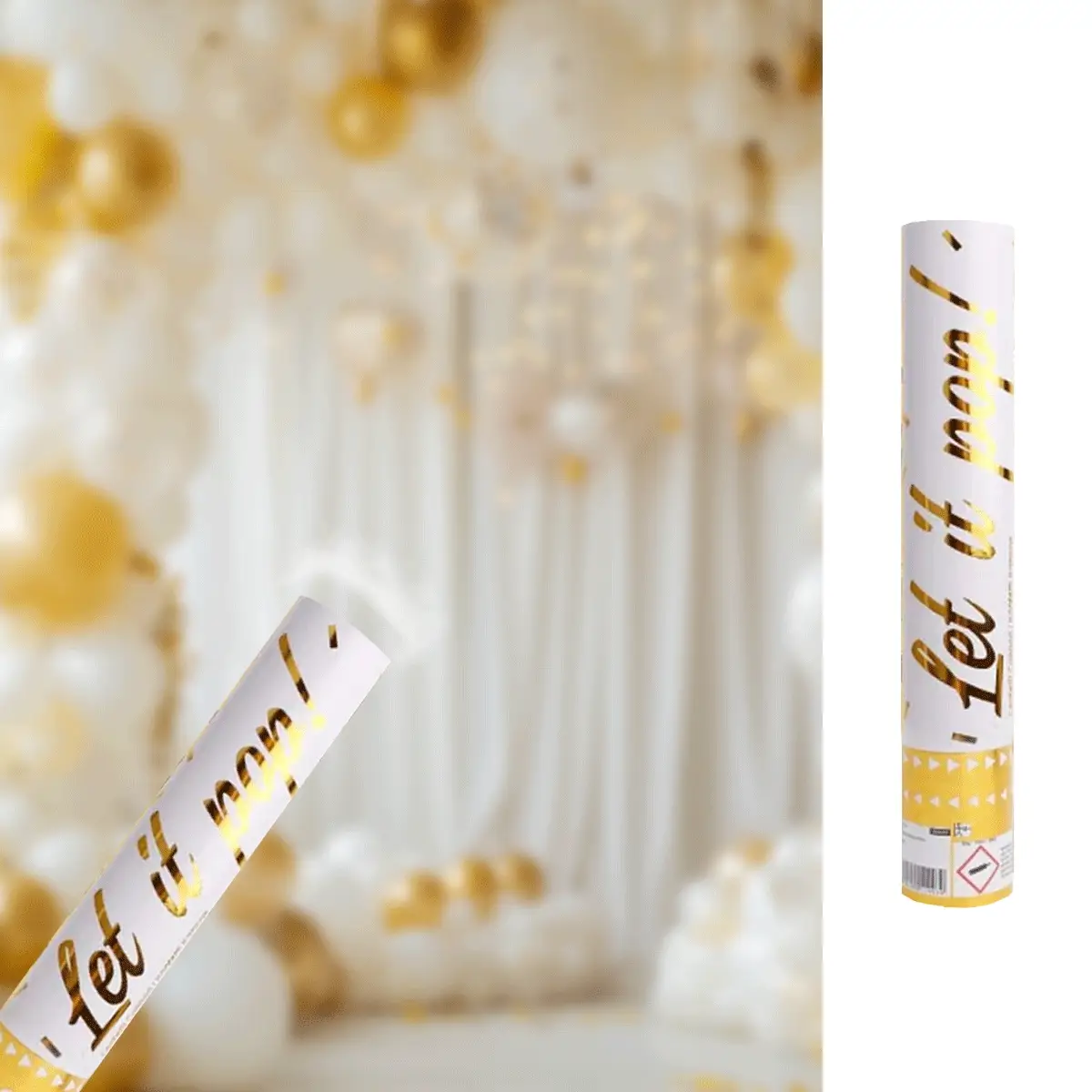 Konfettibomb, guld 28 cm (folie) Konfettibomb, guld 28 cm (folie)