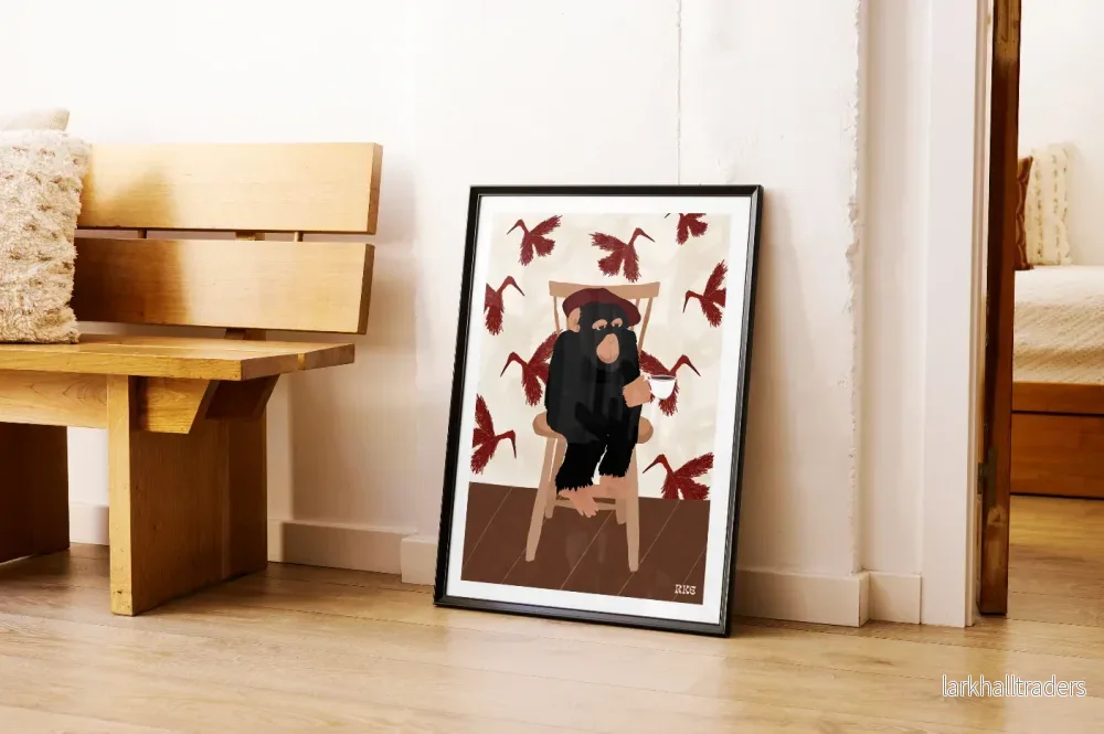 Monkey Drinks Coffee Poster - Bild 2