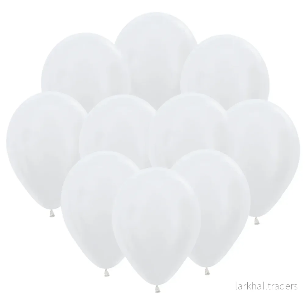 Ballonger, satin vit 10 st Ballonger, satin vit 10 st