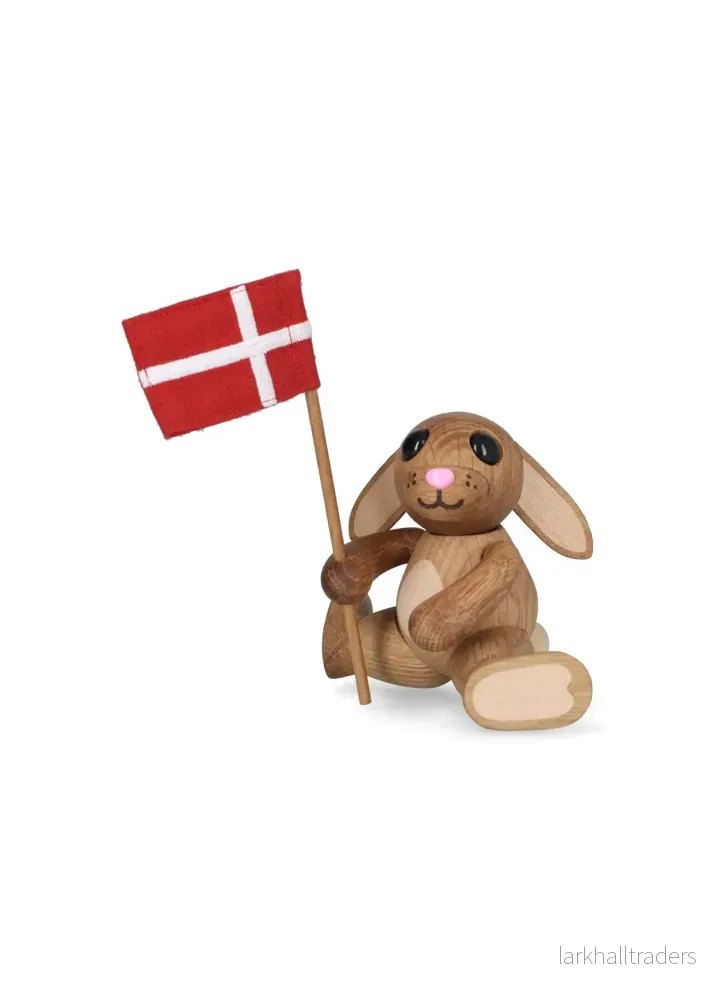 Dekoration Rabbie Kanin med Flagga Ek