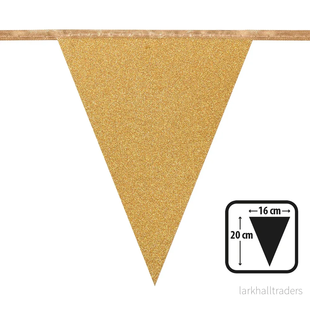 Girlang, guld glitter 6 m