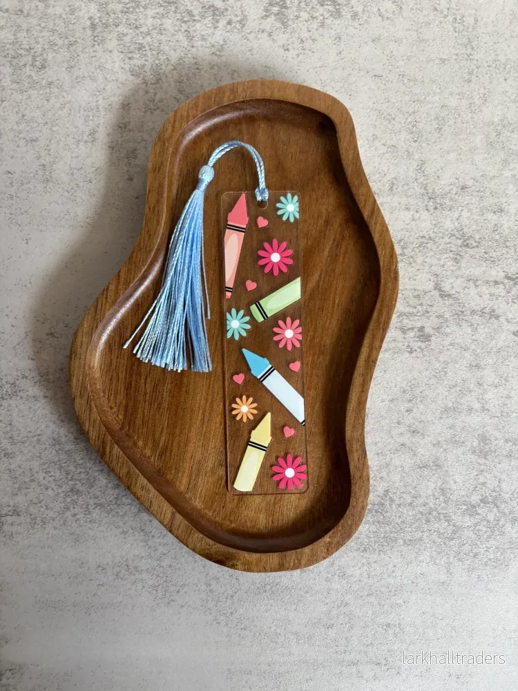 Bokmärke Transparent – Pennor och blommor Bokmärke Transparent – Pennor och blommor