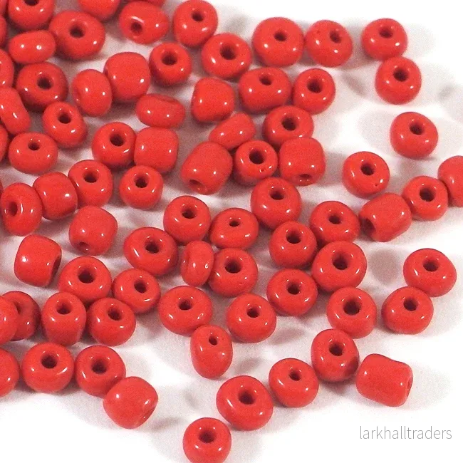 Seed Beads, 4mm, opak röd Seed Beads, 4mm, opak röd