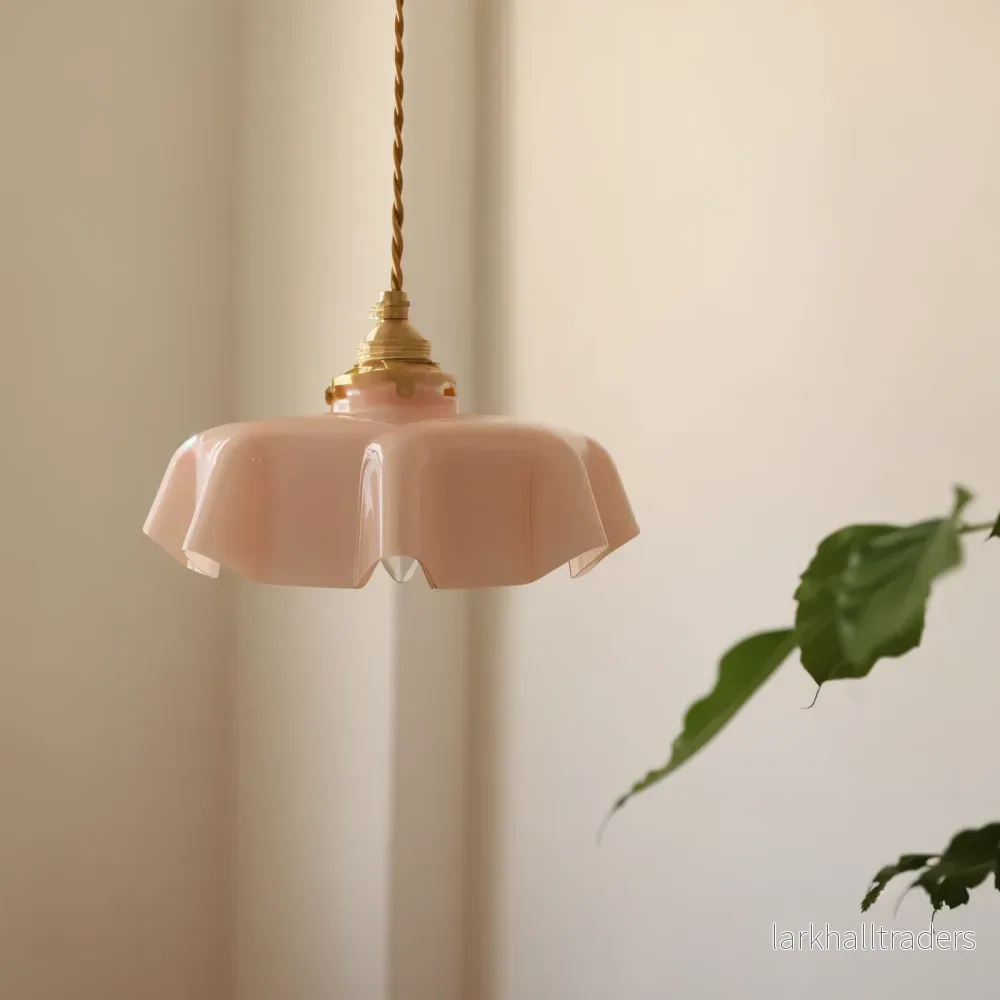 Bellevie – Retro Taklampa i Blomformad Krämfärgad Glasdesign Bellevie – Retro Taklampa i Blomformad Krämfärgad Glasdesign