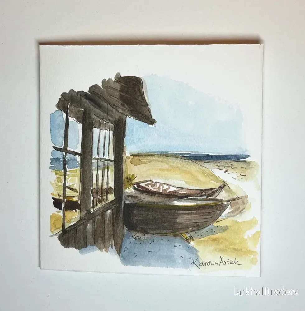 Gotland, Fårö, Original handmålad med handgjort kuvert - Bild 3