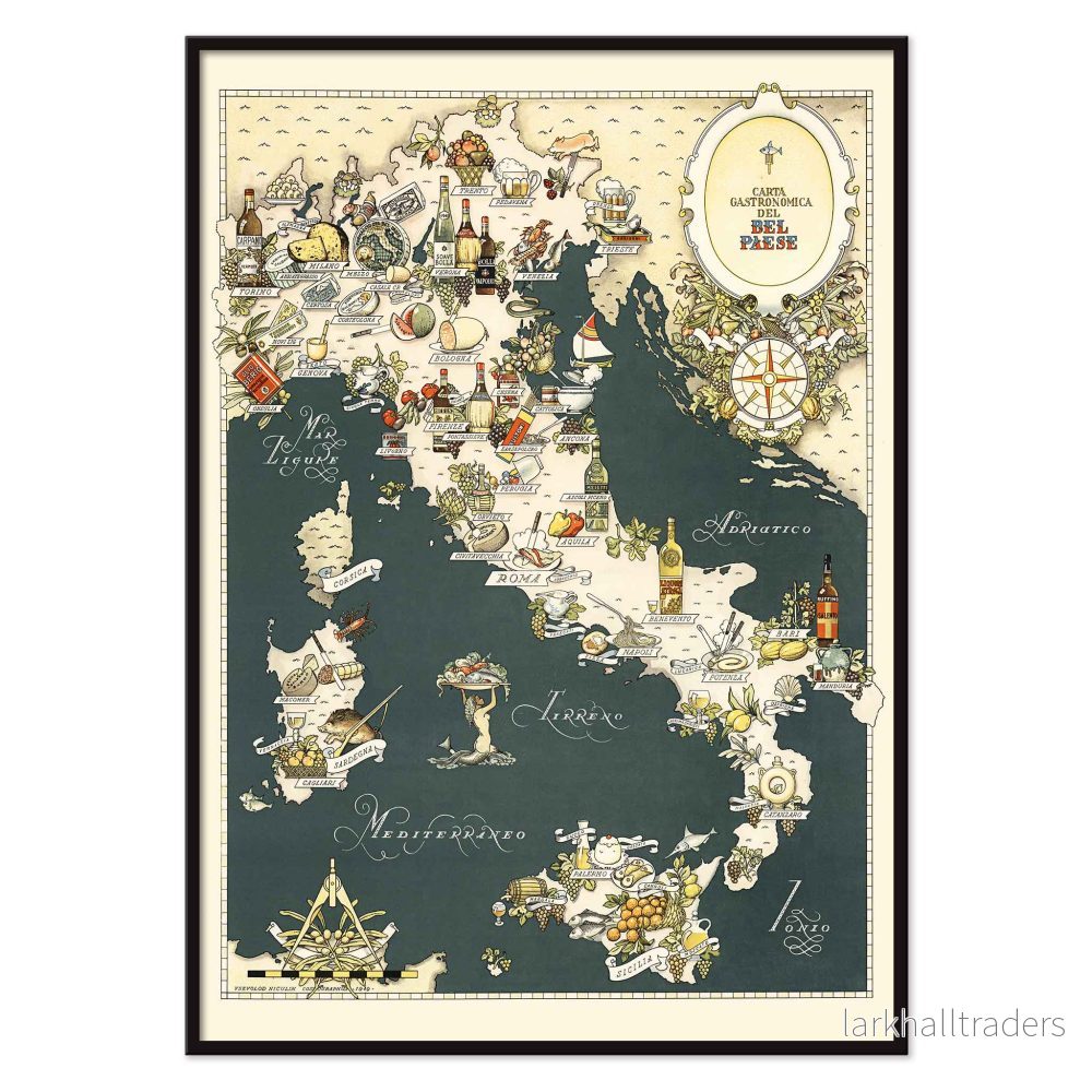 Gastronomisk karta över Italien Poster - Bild 2