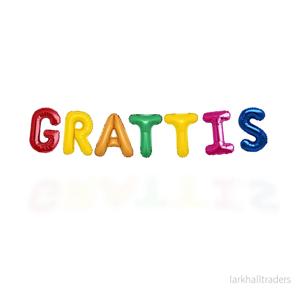 Folieballong, girlang grattis multi color 35 cm Folieballong, girlang grattis multi color 35 cm