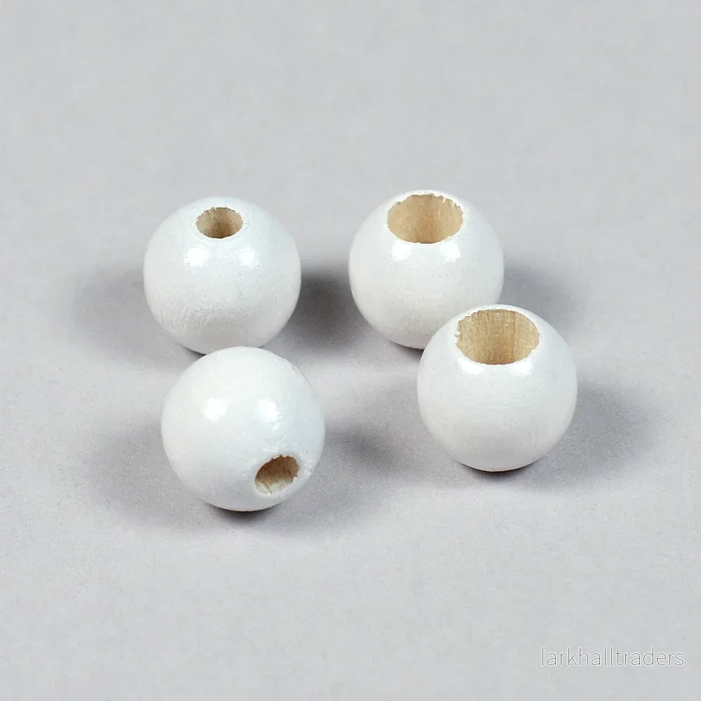 Säkerhetspärlor, 10mm, vit, 6st