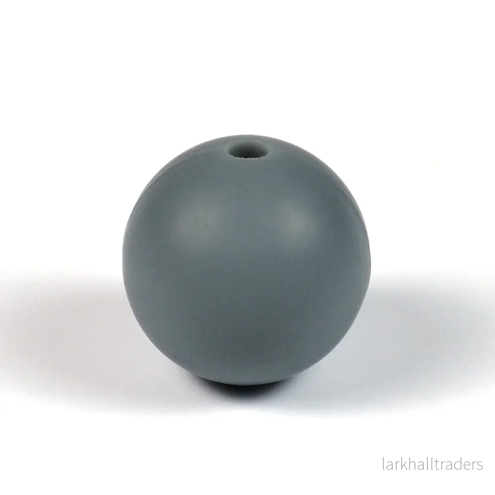 Silikonpärlor, mörkgrå, 19mm Silikonpärlor, mörkgrå, 19mm