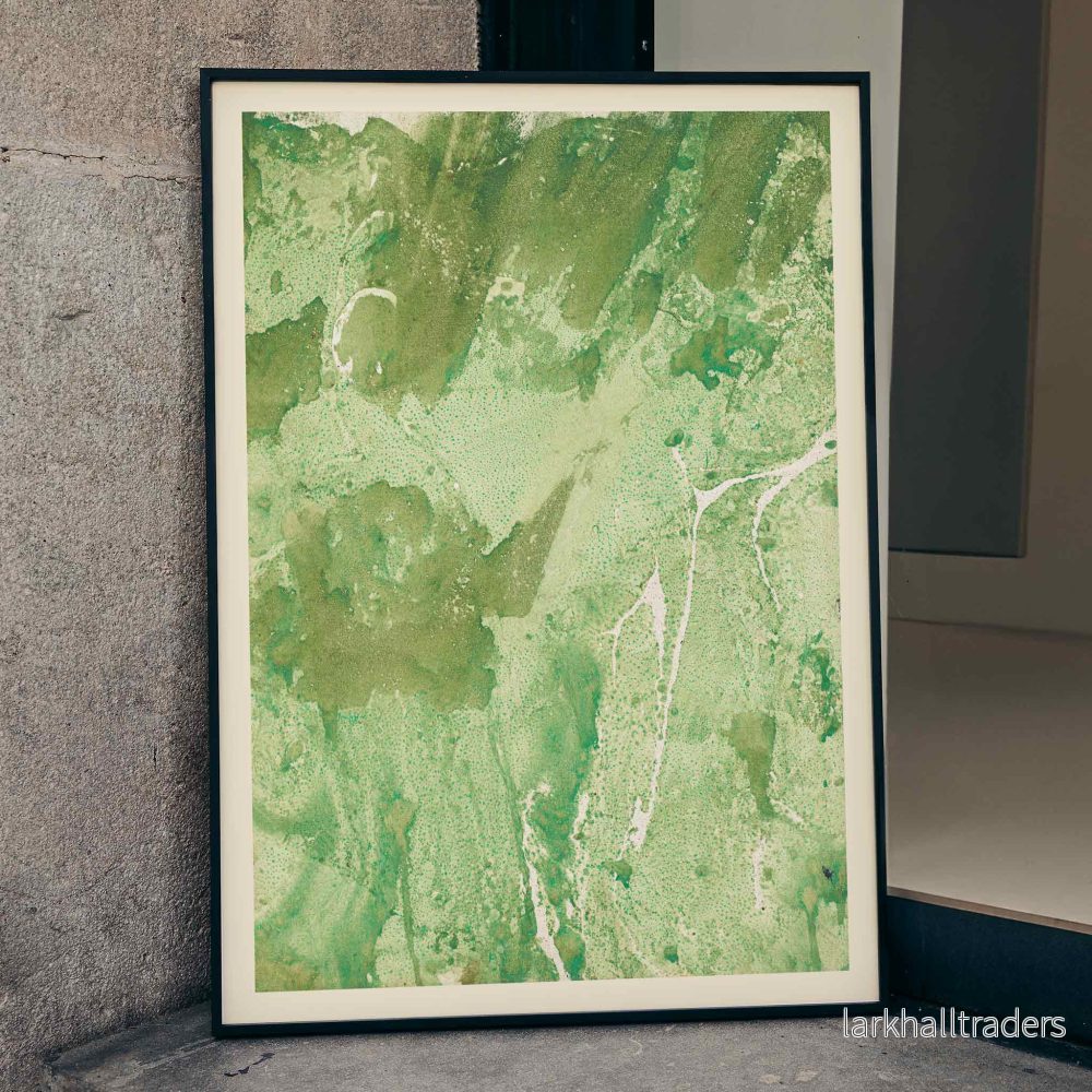 Grönt marmorerat papper Poster