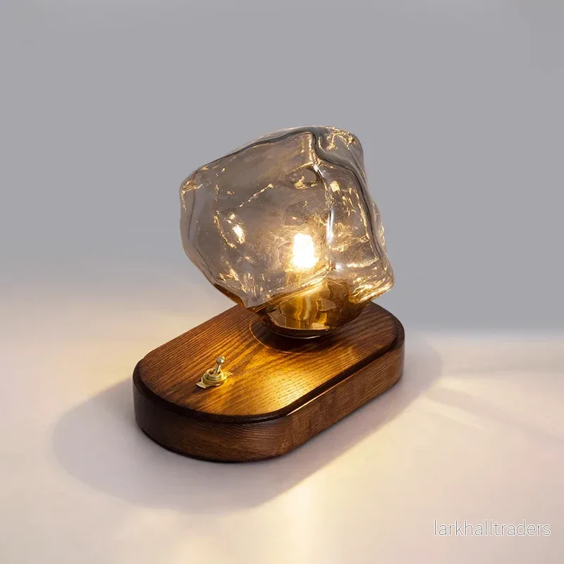 Isluna - Glasbordslampa med Isstensdesign – Elegant Belysning för Vardagsrum och Sovrum - Bild 2