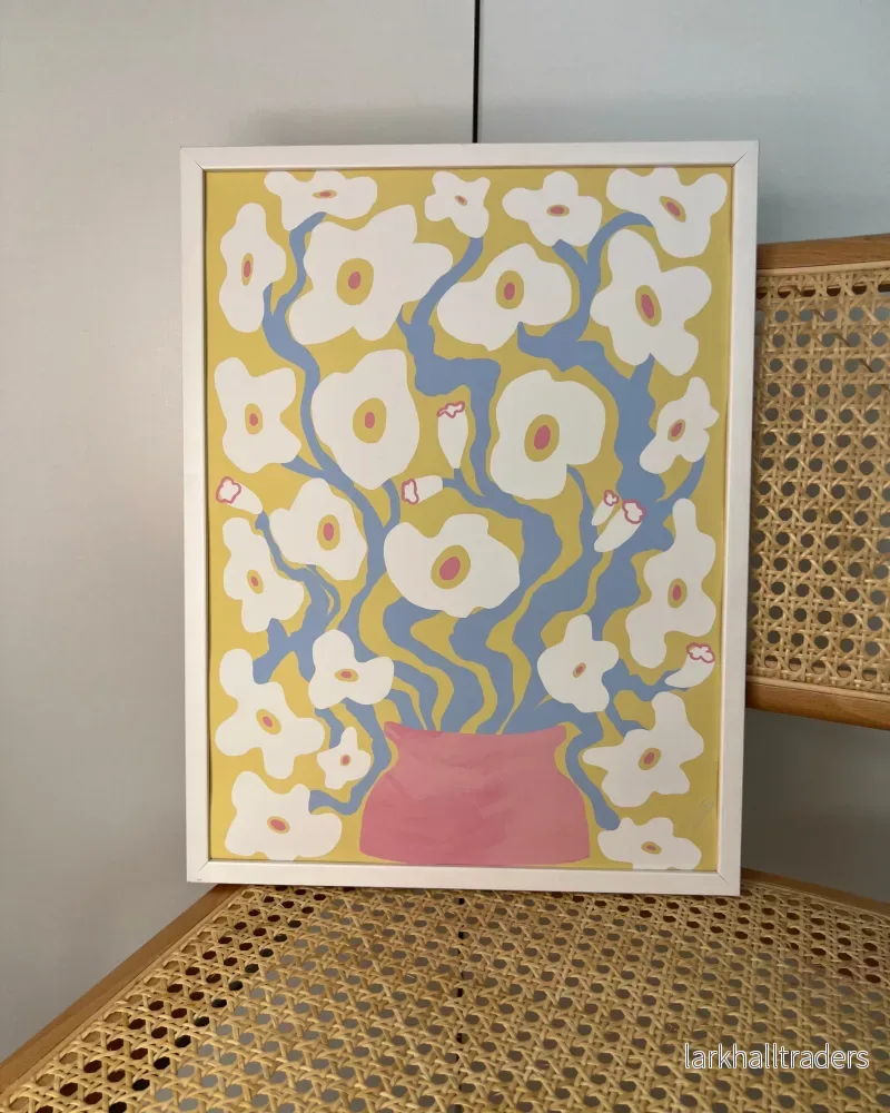 Vit och Guld Poppies Poster - Bild 3