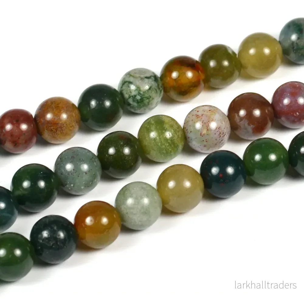 Indian agat pärlor, grön-mix, 6mm Indian agat pärlor, grön-mix, 6mm