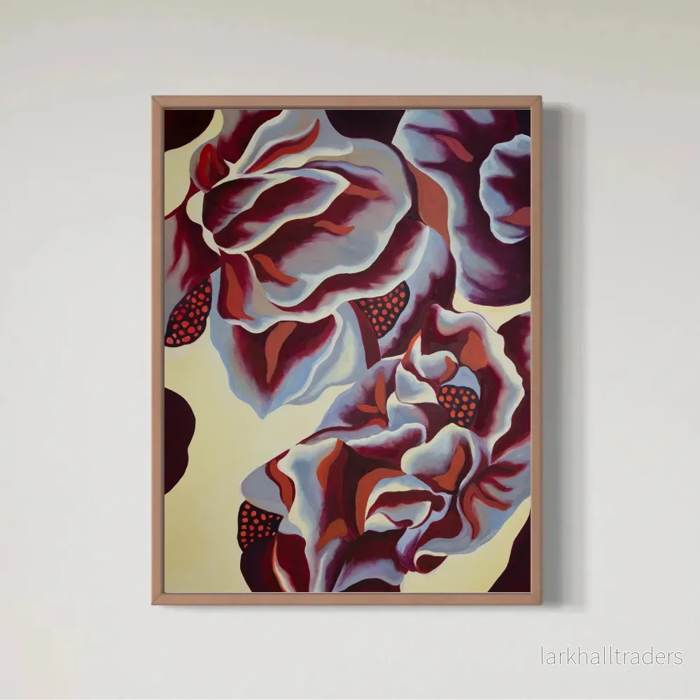 Blomma orange gul och Burgundy Print Blomma orange gul och Burgundy Print