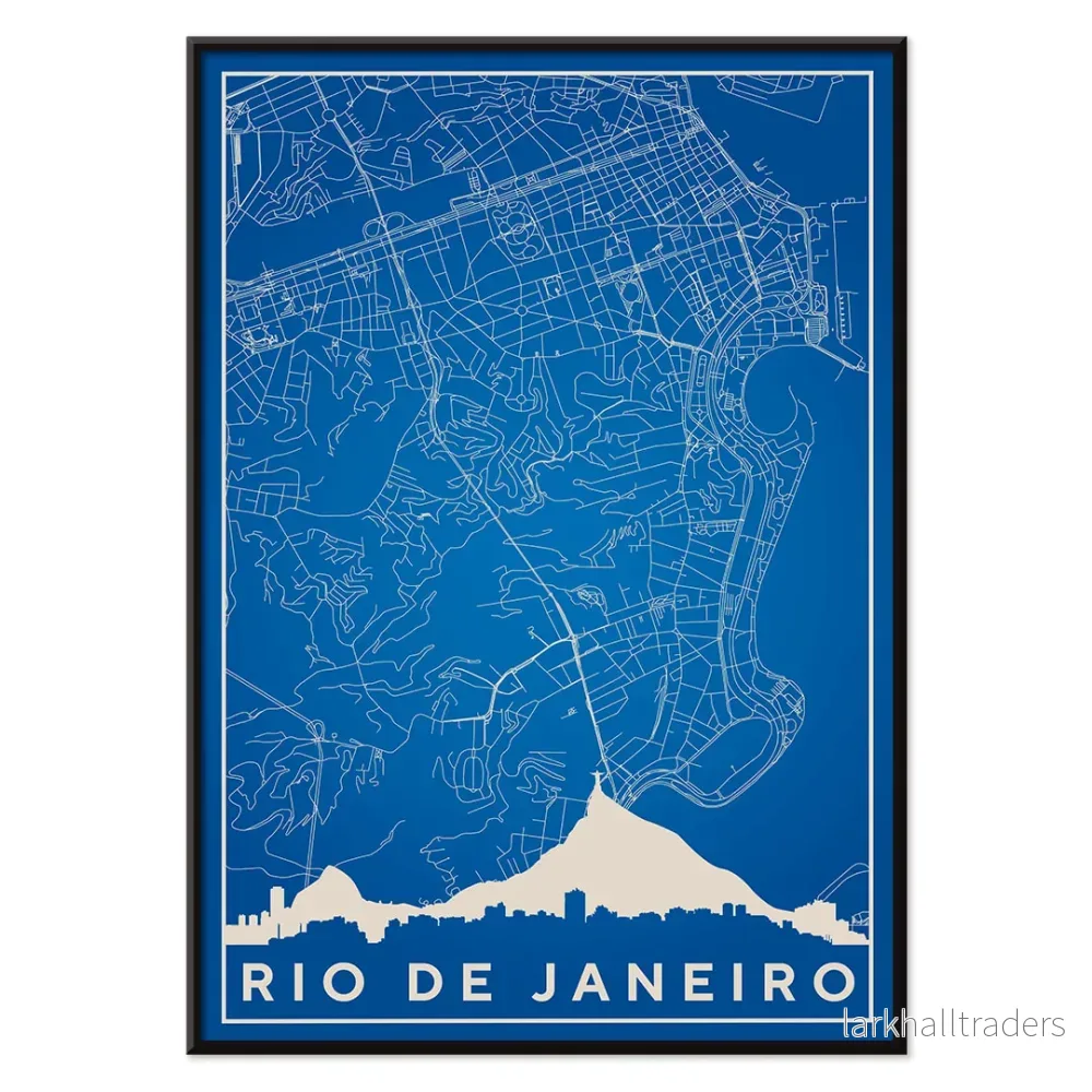 Minimalistisk karta över Rio de Janeiro Poster - Bild 2