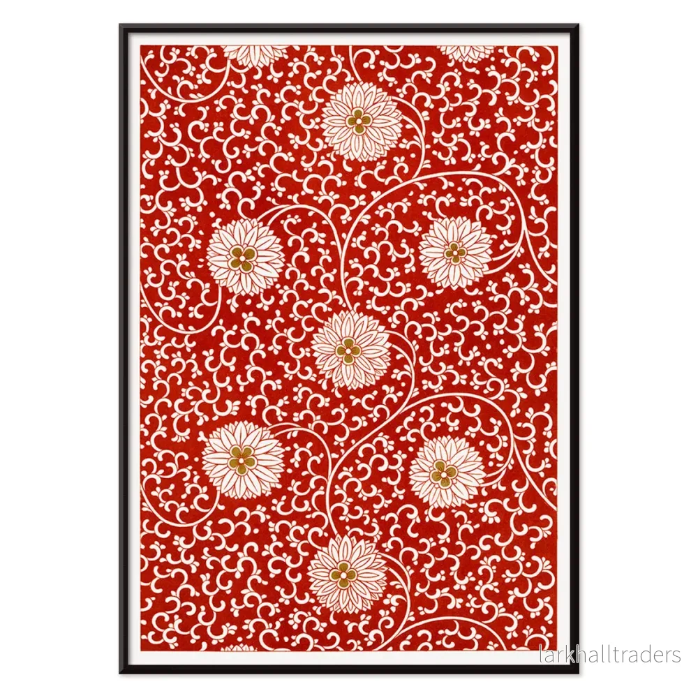 Rött blommönster Poster - Bild 2