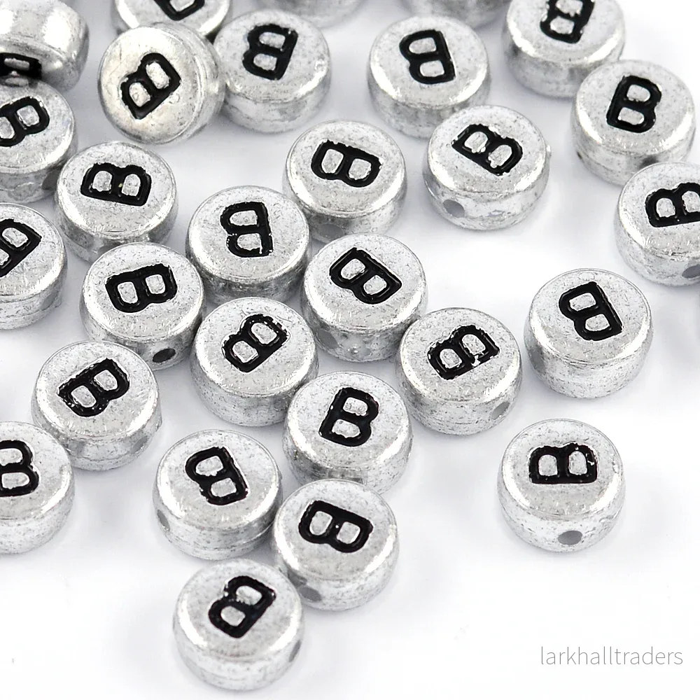 Bokstavspärlor, silver, A–Z, 100st - Bild 2
