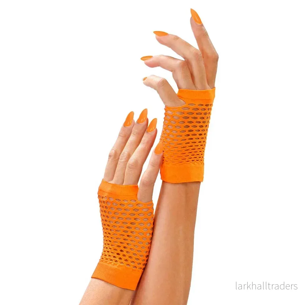 Näthandskar, neon orange 80-tal Näthandskar, neon orange 80-tal