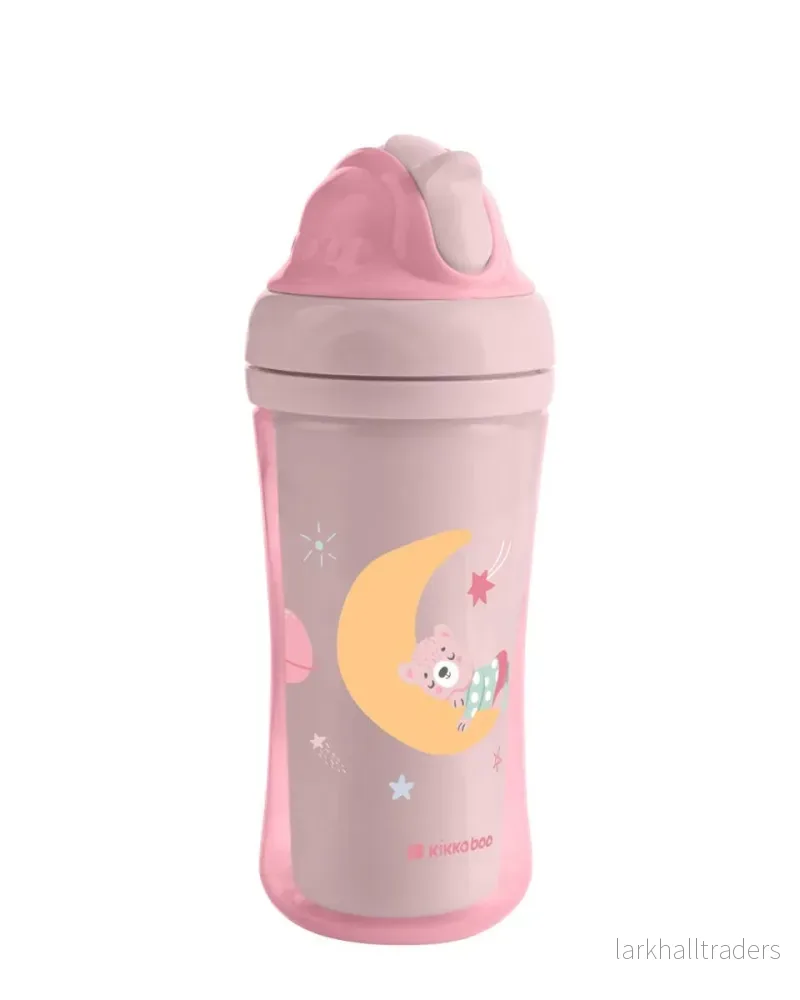 PP-mugg med silikonsugrör 220 ml Moony Rosa PP-mugg med silikonsugrör 220 ml Moony Rosa