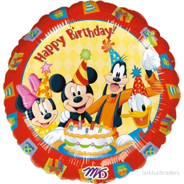 Folieballong, happy birthday Musse Pigg med vänner