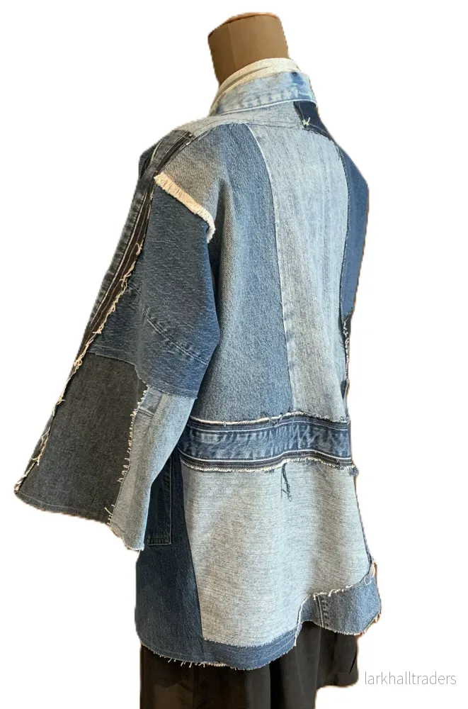 Denim Jacka återbruk 1 Blå - Bild 3
