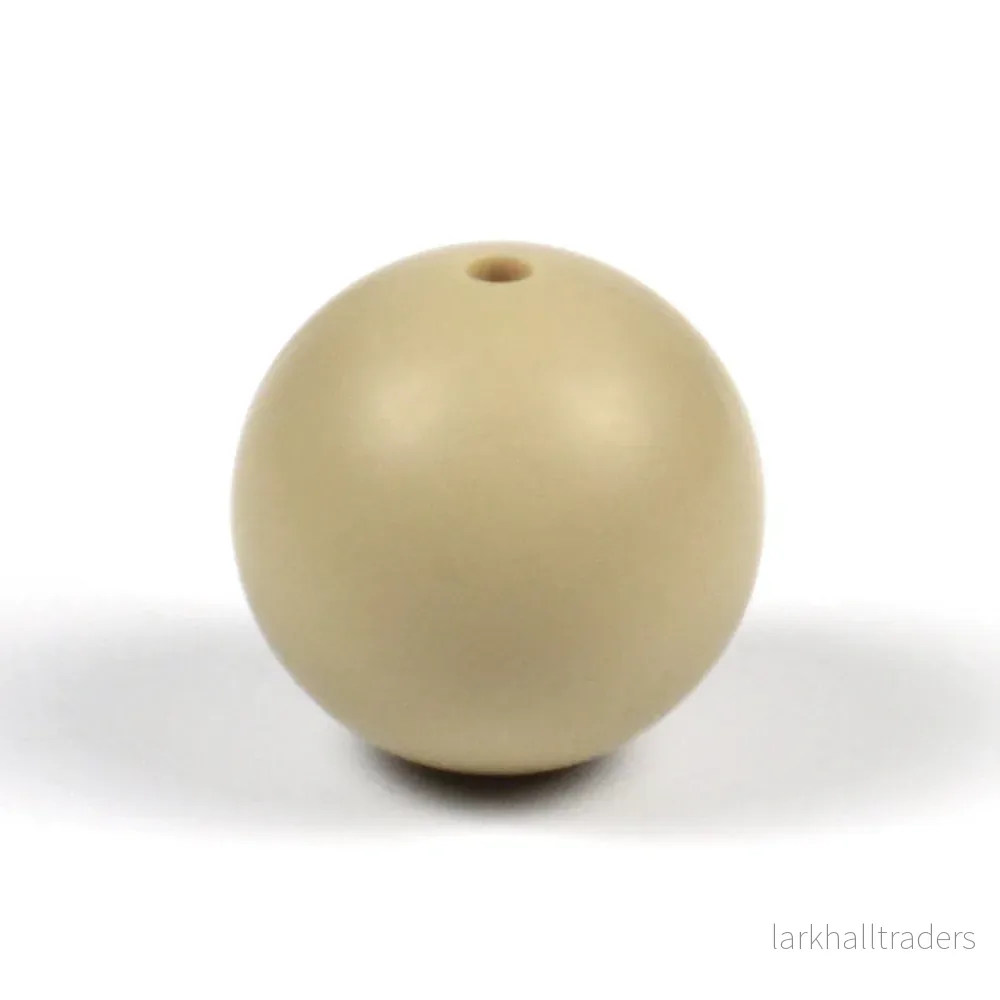 Silikonpärlor, greige, 19mm